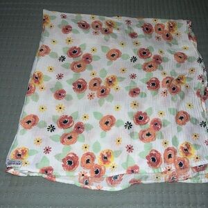 Bebe Au Lait Coral Floral 100% Cotton Muslin Oversized Baby Blanket